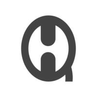 qh, hq, q och h abstrakt första monogram brev alfabet logotyp design vektor