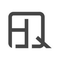 qh, hq, q och h abstrakt första monogram brev alfabet logotyp design vektor