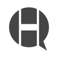 qh, hq, q och h abstrakt första monogram brev alfabet logotyp design vektor