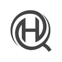 qh, hq, q och h abstrakt första monogram brev alfabet logotyp design vektor