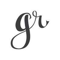 första gr brev logotyp med kreativ modern företag typografi vektor mall. kreativ abstrakt brev rg logotyp design.