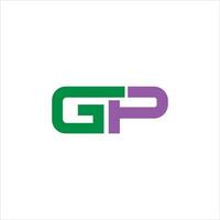 Initiale Brief gp oder pg Logo Vektor Design