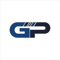 Initiale Brief gp oder pg Logo Vektor Design