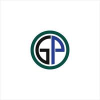 Initiale Brief gp oder pg Logo Vektor Design