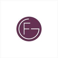 första brev fg logotyp eller gf logotyp vektor design mall