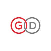 första brev gd eller dg logotyp vektor design mall