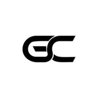 första brev gc eller cg logotyp vektor design