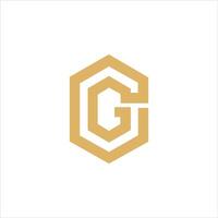 första brev gc eller cg logotyp vektor design