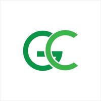 första brev gc eller cg logotyp vektor design