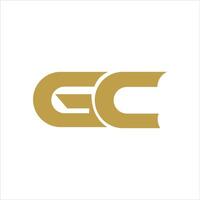 första brev gc eller cg logotyp vektor design