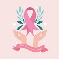 bröstcancer medvetenhet månad band vektor