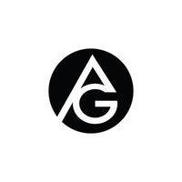 Initiale Brief ag oder ga Logo Design Vorlage vektor