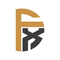 första brev fx logotyp eller xf logotyp vektor design mall