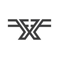 första brev fx logotyp eller xf logotyp vektor design mall