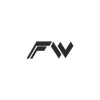 första brev fw eller wf logotyp design mall vektor