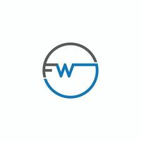 Initiale Brief fw oder wf Logo Design Vorlage vektor