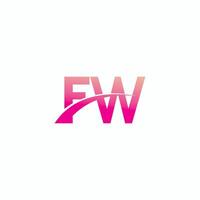 Initiale Brief fw oder wf Logo Design Vorlage vektor