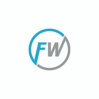 Initiale Brief fw oder wf Logo Design Vorlage vektor