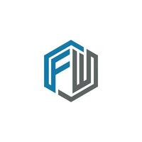 första brev fw eller wf logotyp design mall vektor