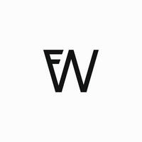 första brev fw eller wf logotyp design mall vektor