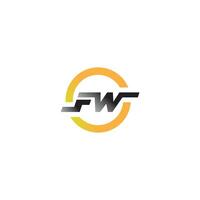 Initiale Brief fw oder wf Logo Design Vorlage vektor