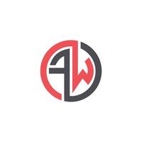 Initiale Brief fw oder wf Logo Design Vorlage vektor