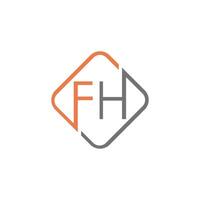 första brev fh eller hf logotyp vektor design mall