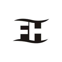 första brev fh eller hf logotyp vektor design mall