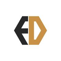 första fd brev logotyp vektor mall design. länkad brev df logotyp design.
