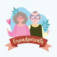 Porträt Cartoon Großeltern vektor