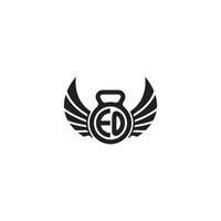 eo kondition Gym och vinge första begrepp med hög kvalitet logotyp design vektor