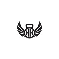 hx Fitness Fitnessstudio und Flügel Initiale Konzept mit hoch Qualität Logo Design vektor