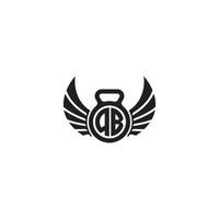 qb kondition Gym och vinge första begrepp med hög kvalitet logotyp design vektor