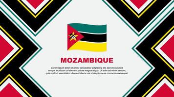 Mozambique Flagge abstrakt Hintergrund Design Vorlage. Mozambique Unabhängigkeit Tag Banner Hintergrund Vektor Illustration. Mozambique Vektor