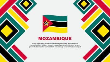 Mozambique Flagge abstrakt Hintergrund Design Vorlage. Mozambique Unabhängigkeit Tag Banner Hintergrund Vektor Illustration. Mozambique
