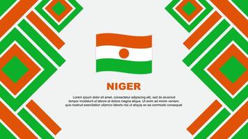 Niger Flagge abstrakt Hintergrund Design Vorlage. Niger Unabhängigkeit Tag Banner Hintergrund Vektor Illustration. Niger