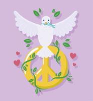 Taube und Friedenssymbol vektor