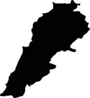Libanon Silhouette Karte vektor