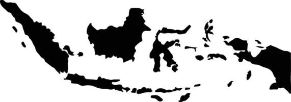 indonesien silhuett Karta vektor