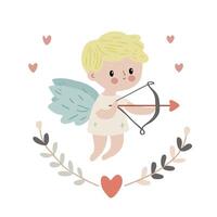 söt cupid illustration för hjärtans dag. cupid ClipArt vektor