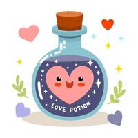 kärlek trolldryck illustration för hjärtans dag. kärlek ClipArt för barn vektor