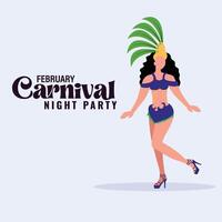 Brasilianer Karneval Nacht Party Sozial Medien Post Illustration vektor