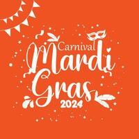 karneval mardi gras fest social media posta illustration mall vektor