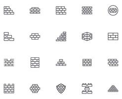 samling av modern tegel översikt ikoner. uppsättning av modern illustrationer för mobil appar, webb webbplatser, flygblad, banderoller etc isolerat på vit bakgrund. premie kvalitet tecken. vektor