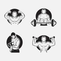 Fitness Fitnessstudio Logo Abzeichen vektor
