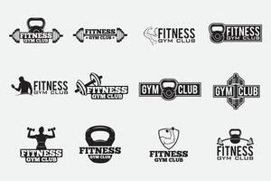 Fitness Fitnessstudio Logo Abzeichen vektor