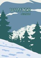 affisch natur vinter- baner mall design minimalistisk sommar design bakgrund vektor
