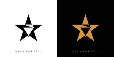 einzigartig und elegant Diamant Star Logo Design vektor