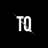 tq-Logo-Monogramm mit Slash-Design-Vorlage vektor