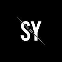 sy-Logo-Monogramm mit Slash-Design-Vorlage vektor